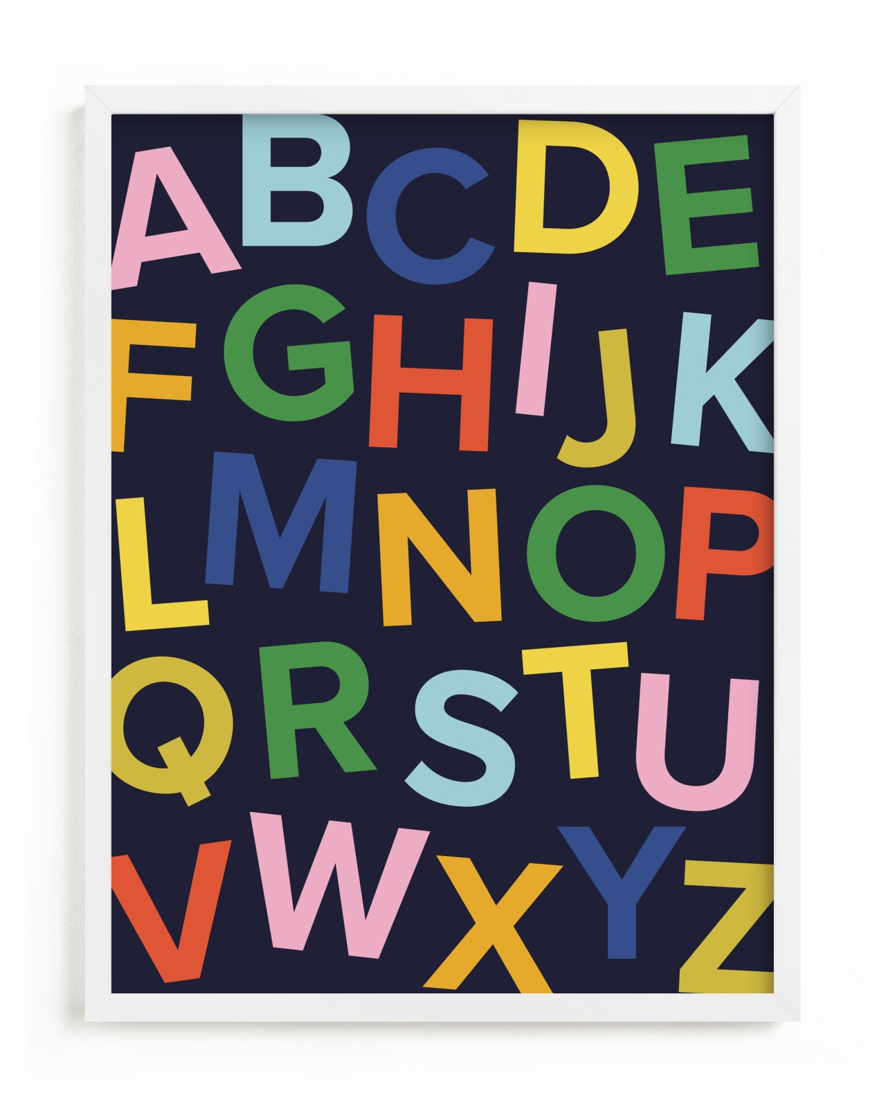 "happy alphabet" by Ellen Schlegelmilch in beautiful frame options and a variety of sizes.