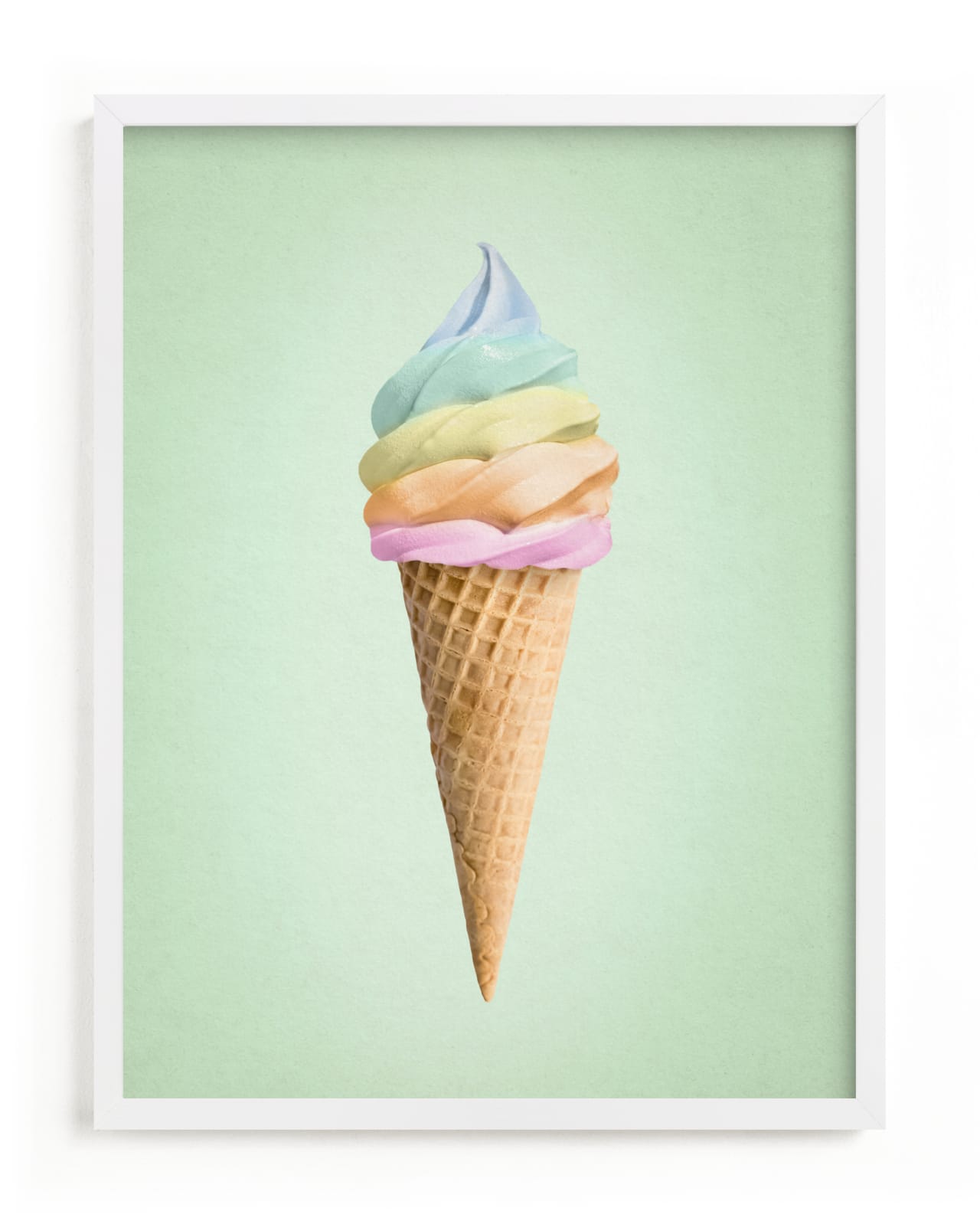 "Rainbow Ice Cream" by Paola Benenati in beautiful frame options and a variety of sizes.