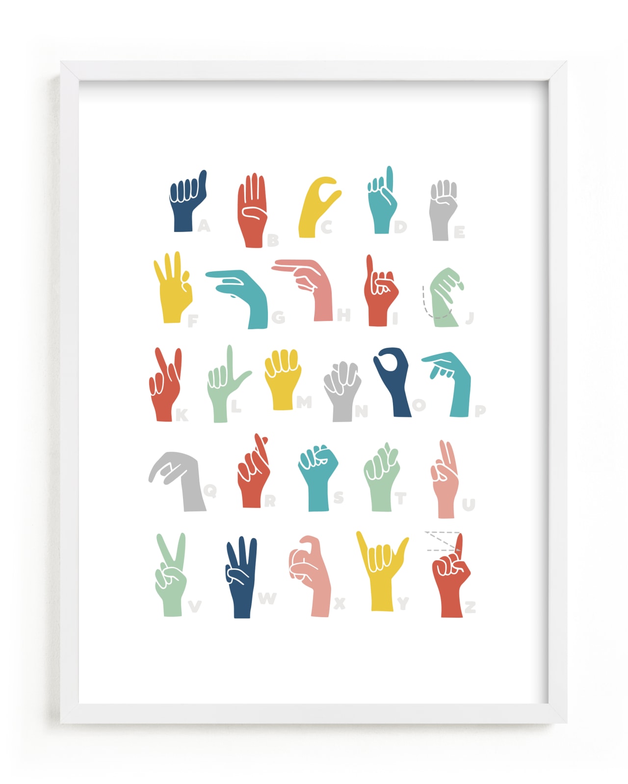"American Sign Language ABCs" by Jessie Steury in beautiful frame options and a variety of sizes.