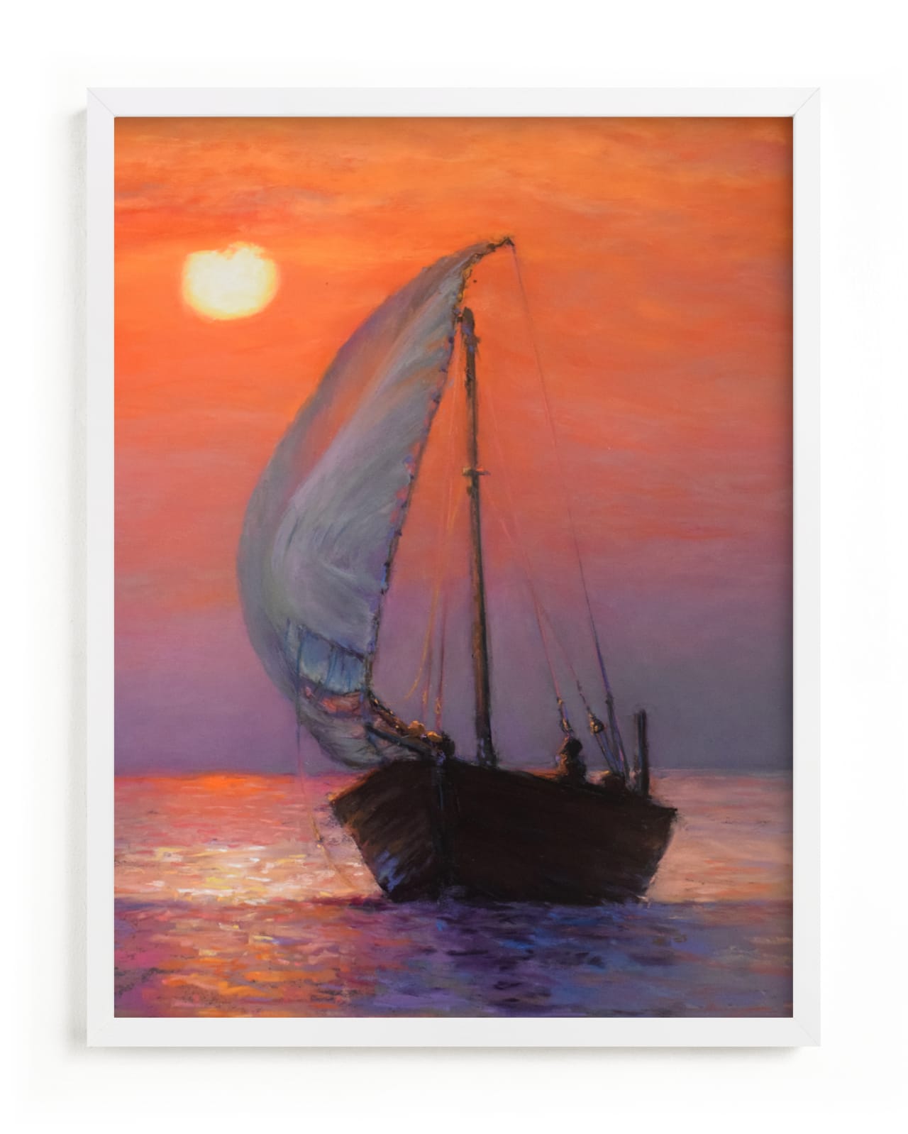"Sunset Sail" - Art Print by Cindy Gillett in beautiful frame options and a variety of sizes.