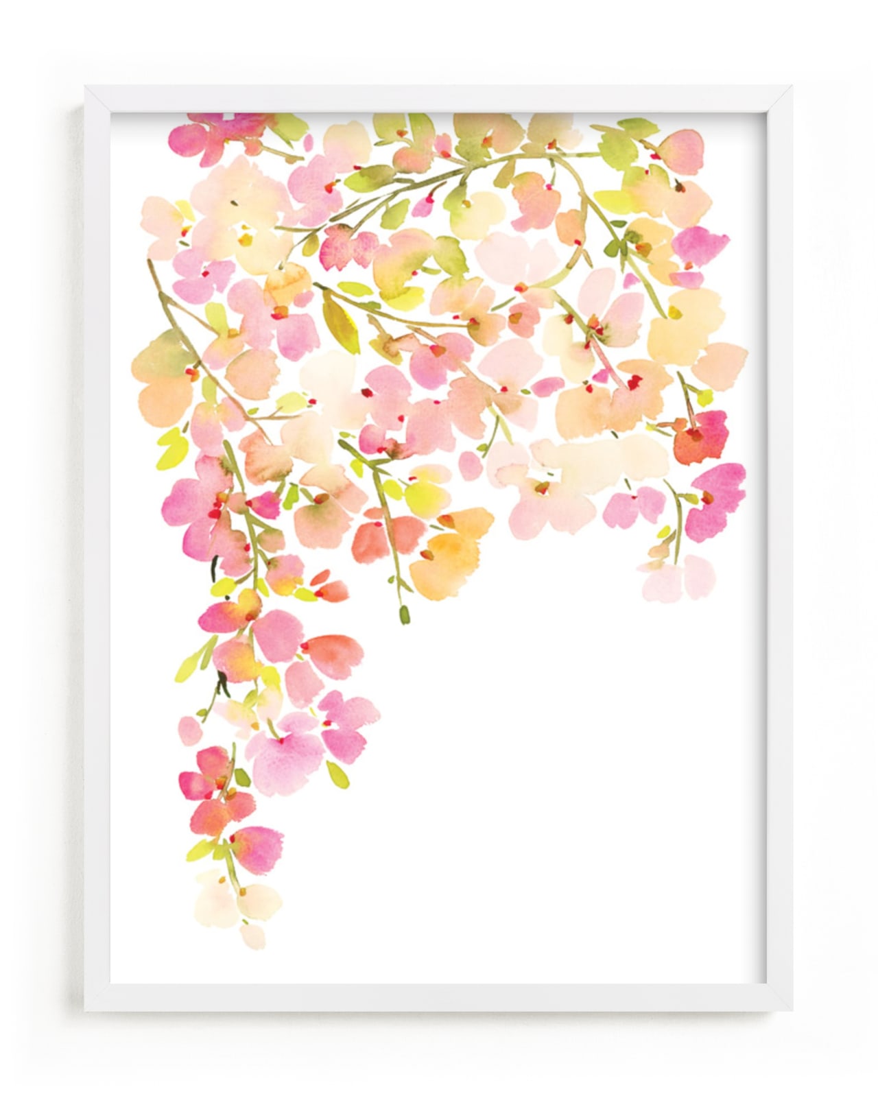 "Light Pink Cherry Blossoms" - Art Print by Yao Cheng Design in beautiful frame options and a variety of sizes.