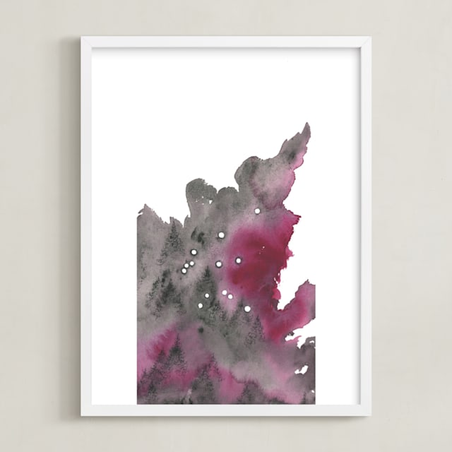 "Aquarius Constellation" - Art Print in Garnet by Emily Magone - Framed