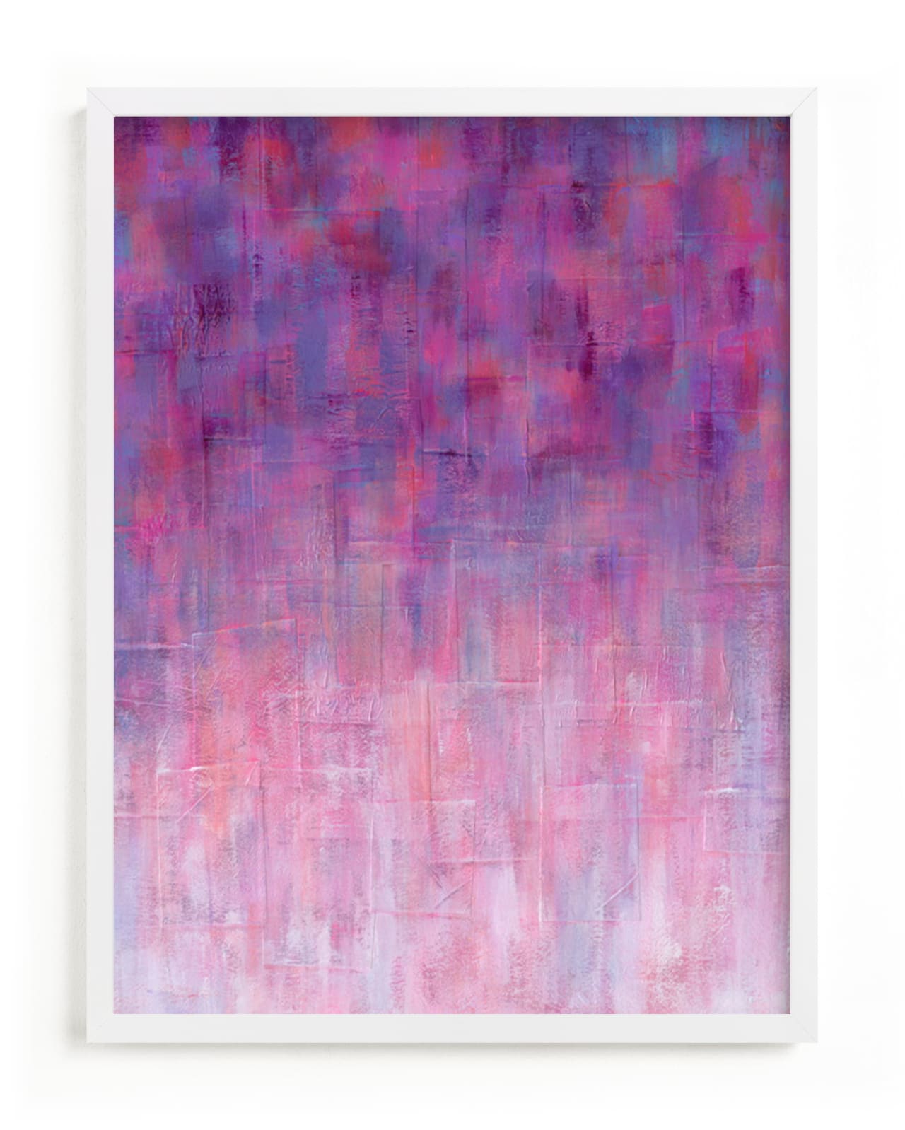 "Warm Rain" - Art Print in Violet by Laura Bolter - Framed