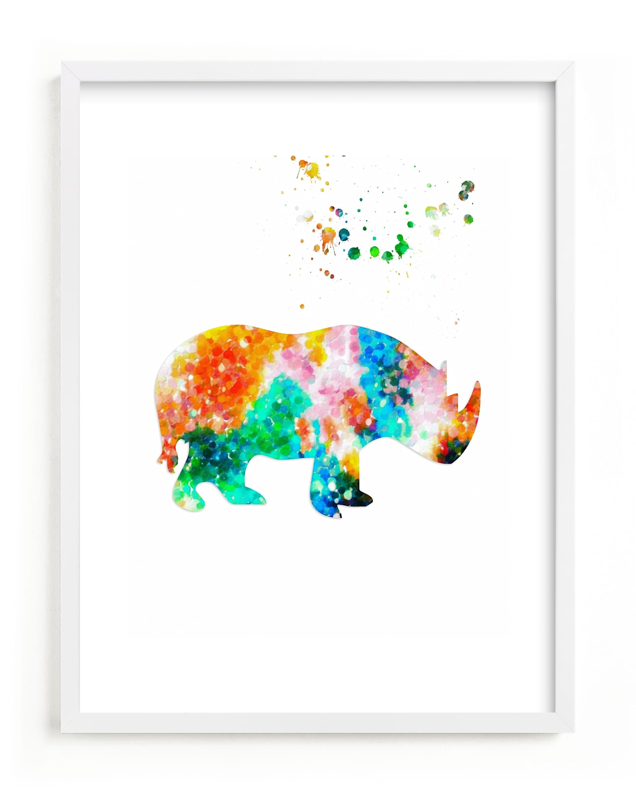 "Hello Rhino!" - Art Print by Alex Isaacs Designs in beautiful frame options and a variety of sizes.