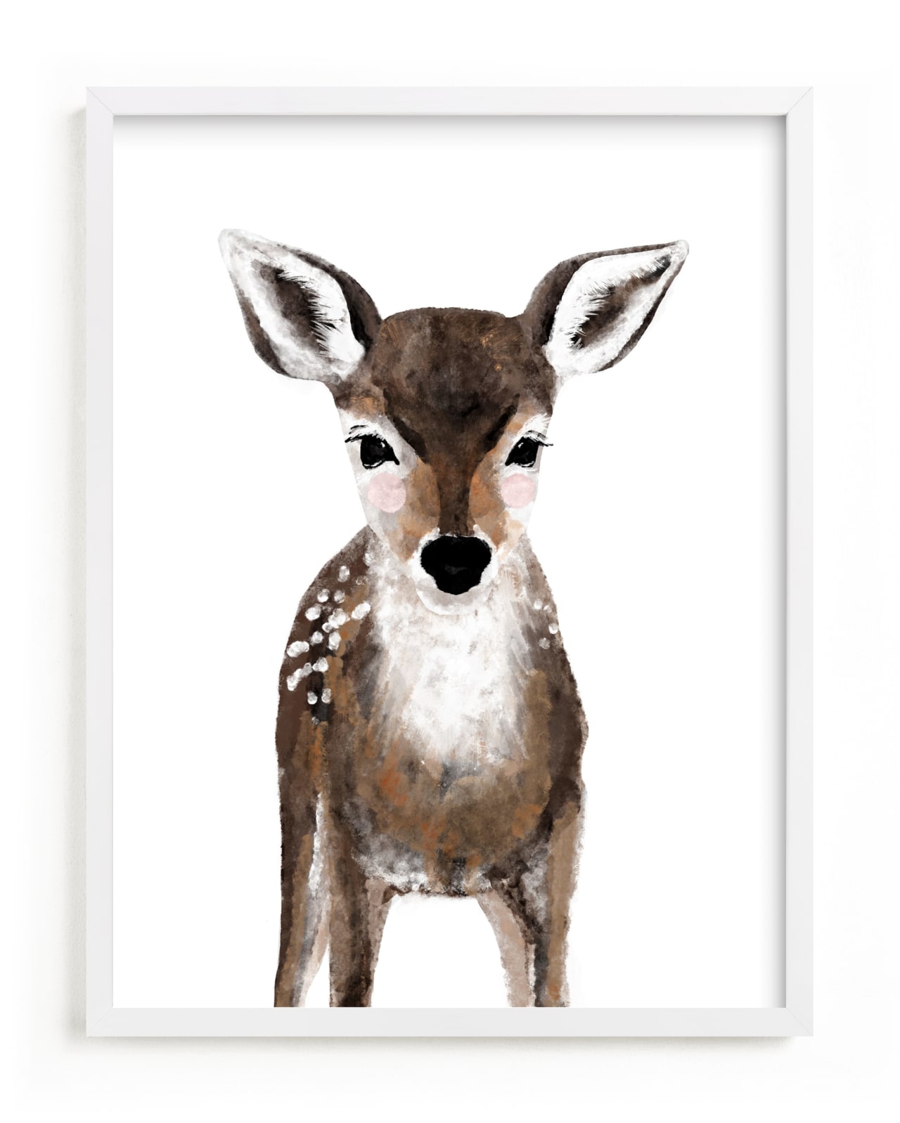 This is a brown kids wall art by Cass Loh called Baby Animal Deer.