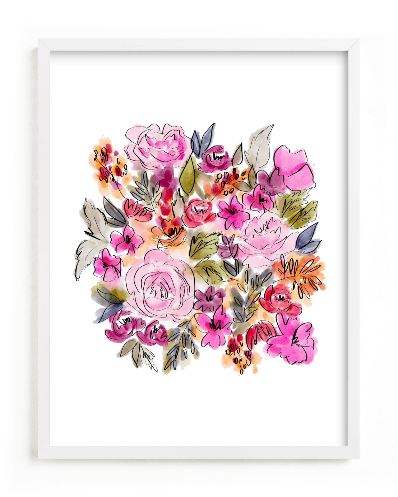 "Happy Blooms" by Britt Mills in beautiful frame options and a variety of sizes.