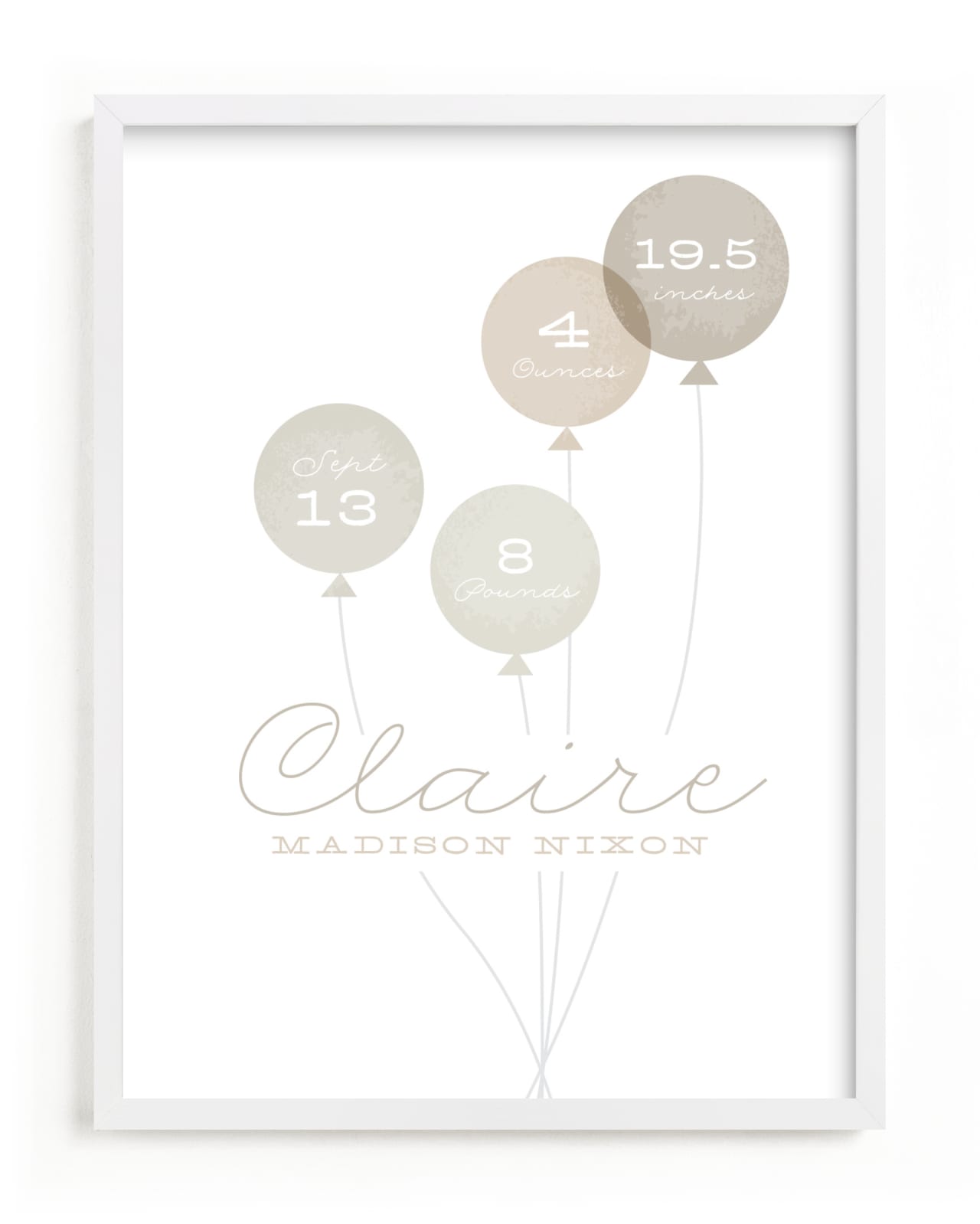 This is a ivory nursery wall art by Stacey Meacham called Baby balloons.