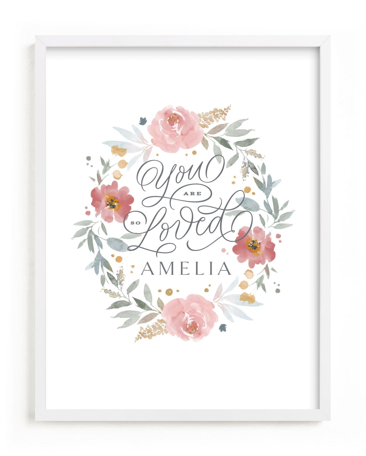 This is a grey nursery wall art by Kristen Smith called You Are So Loved Little One.