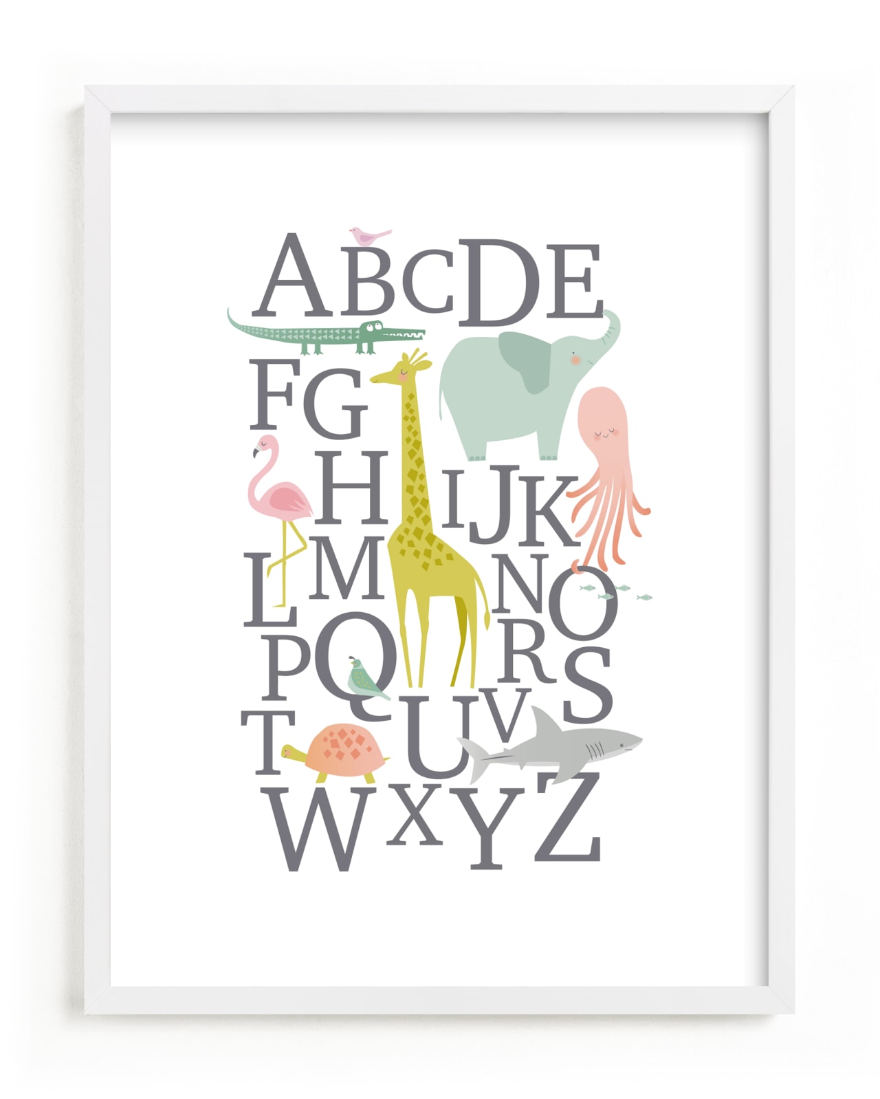 "Alphabet Animals" - Limited Edition Art Print by Karidy Walker in beautiful frame options and a variety of sizes.