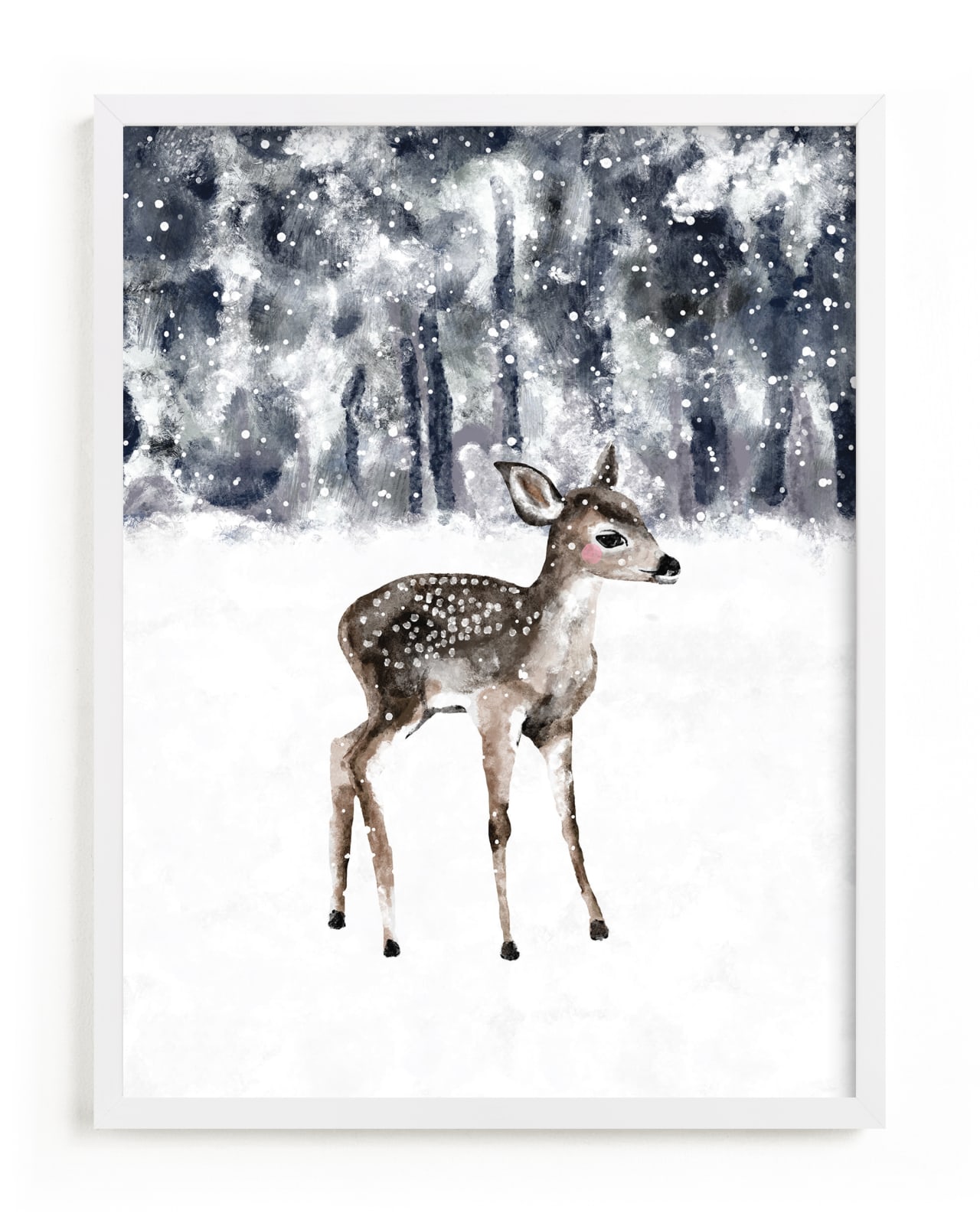 "winter baby deer" - Limited Edition Art Print by Cass Loh in beautiful frame options and a variety of sizes.