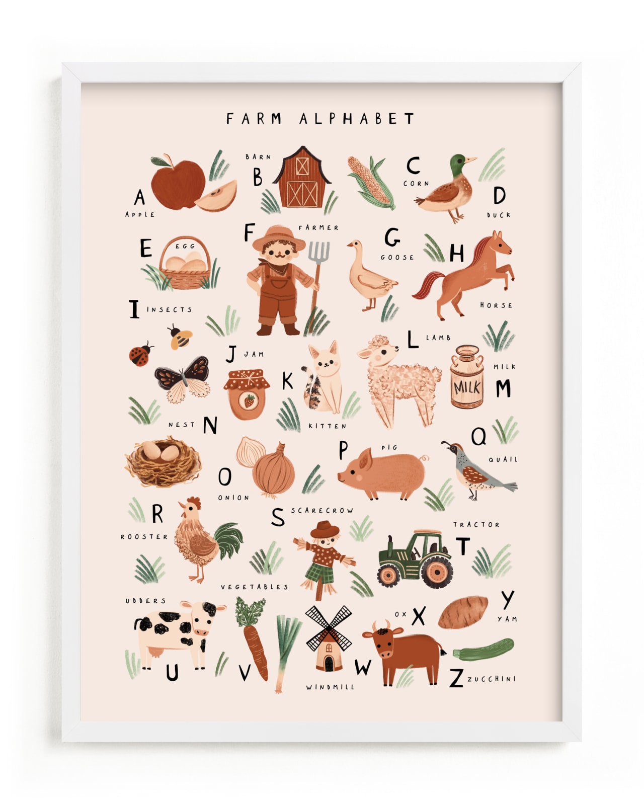 "Farm Alphabet" - Limited Edition Art Print by Vivian Yiwing in beautiful frame options and a variety of sizes.