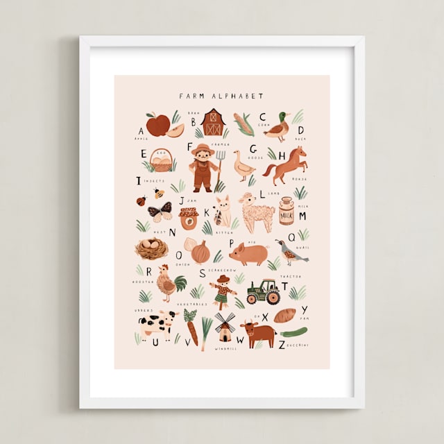 "Farm Alphabet" - Limited Edition Art Print by Vivian Yiwing in beautiful frame options and a variety of sizes.