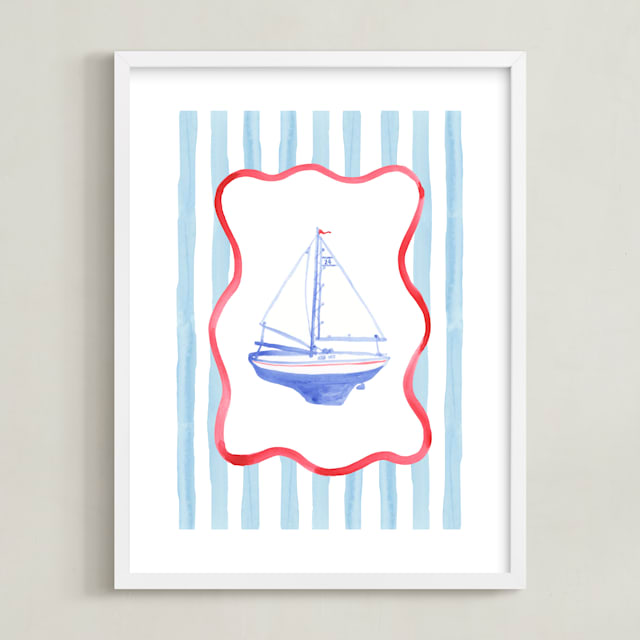 "Vintage Play Boat" - Limited Edition Art Print by Little Blue Designs in beautiful frame options and a variety of sizes.