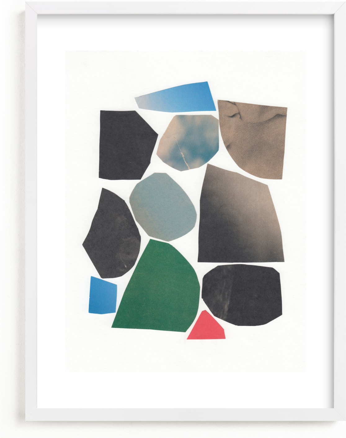This is a blue, grey, green kids wall art by Elliot Stokes called Paper salad 1.