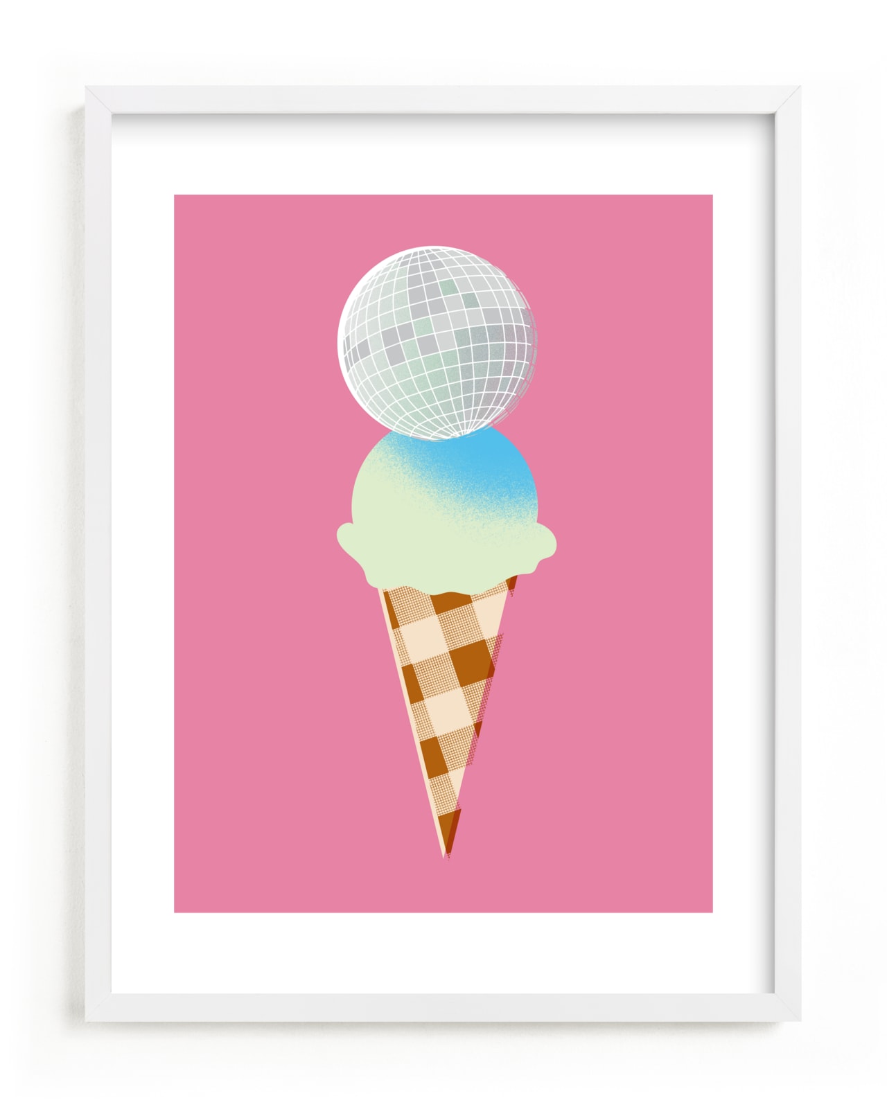 "disco ice cream" - Limited Edition Art Print by Baumbirdy in beautiful frame options and a variety of sizes.