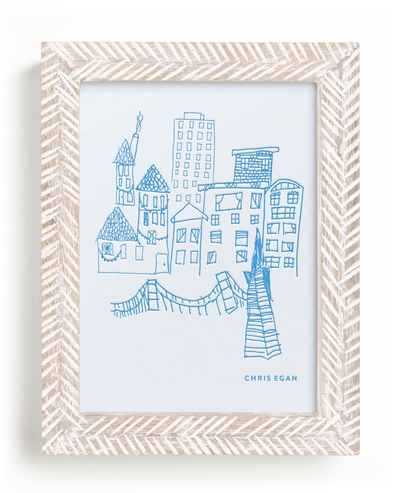 "Your Drawing as Letterpress Art Print" - Completely Custom Letterpress Art by Minted Custom in beautiful frame options and a variety of sizes.