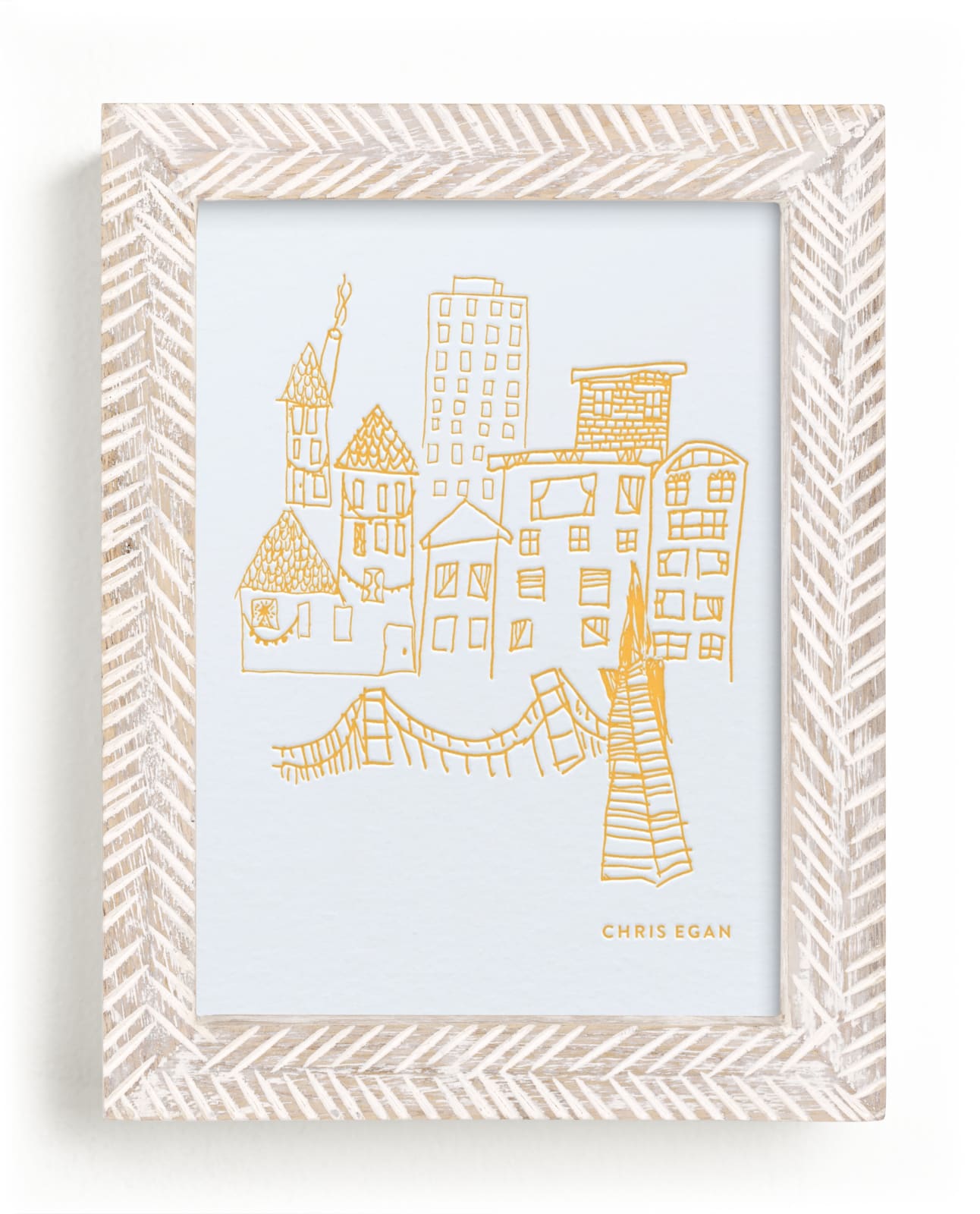 "Your Drawing as Letterpress Art Print" - Drawn Letterpress Art by Minted Custom in beautiful frame options and a variety of sizes.
