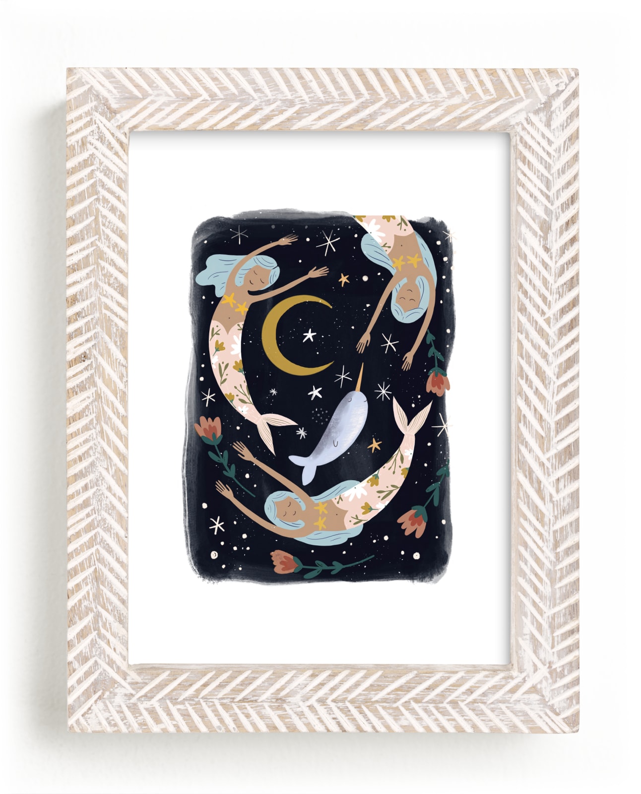 "Midnight Mermaids" - Limited Edition Art Print by Hannah Williams in beautiful frame options and a variety of sizes.