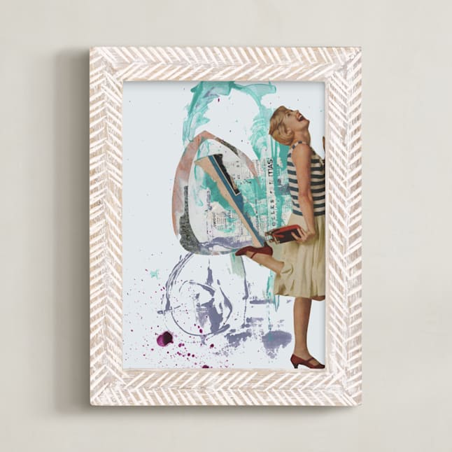 "Hoopla" - Art Print in White by Misty Hughes - Framed