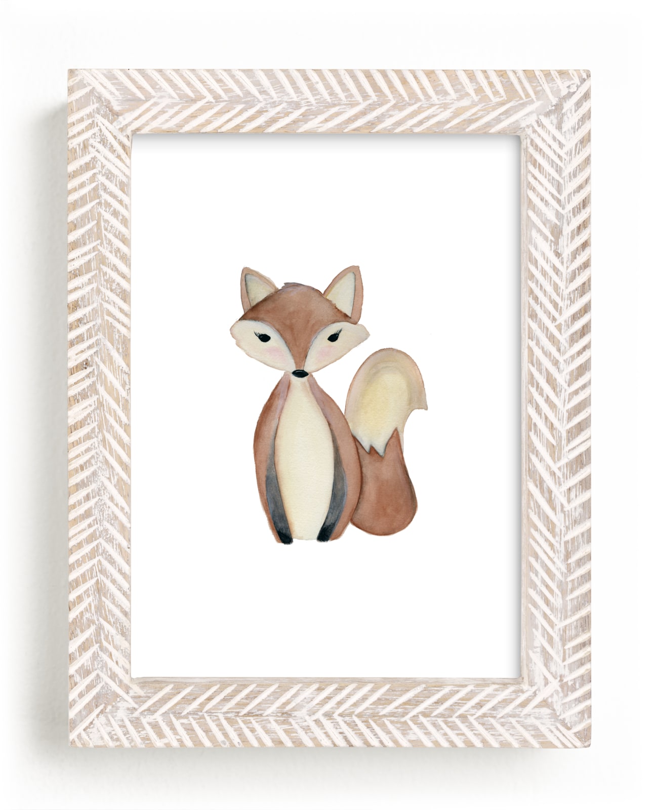 Wall Art Print, Cute baby fox, watercolor illustration