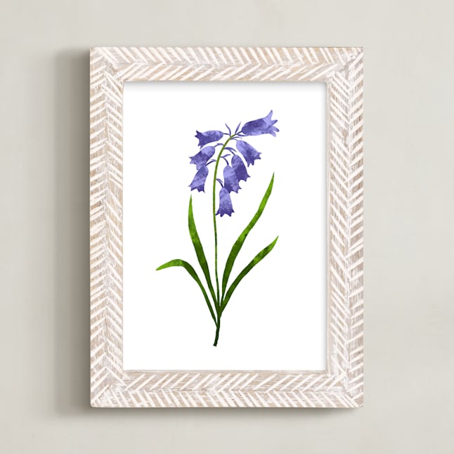 "Bluebells Flowers" - Art Print in Lavender Blue by Alf and Auguri - Framed