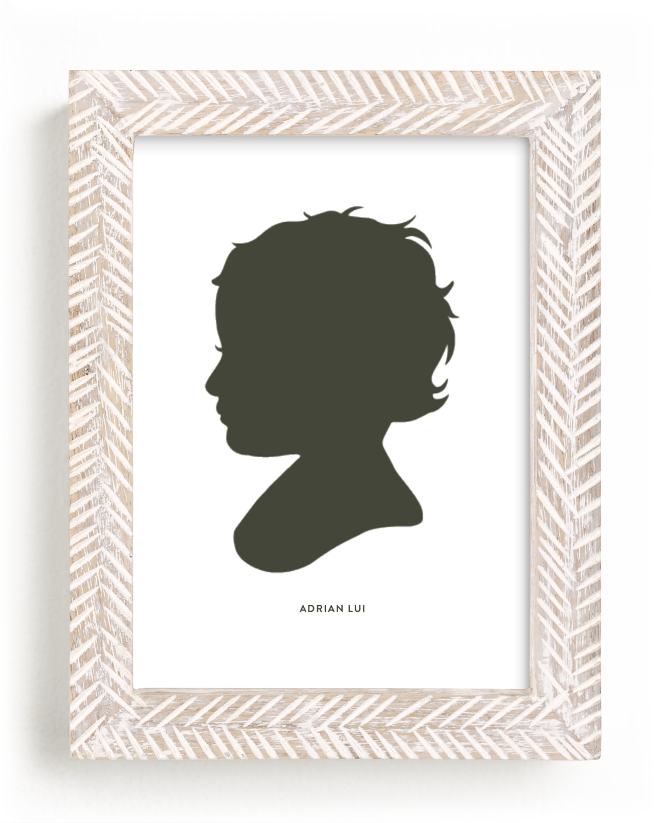 This is a green silhouette art by Minted called Custom Silhouette Art.