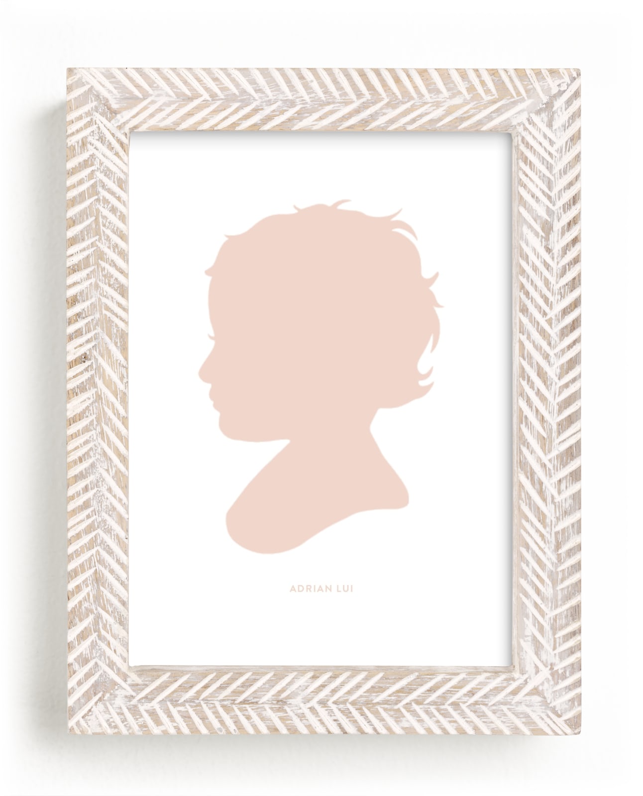 This is a pink silhouette art by Minted called Custom Silhouette Art.