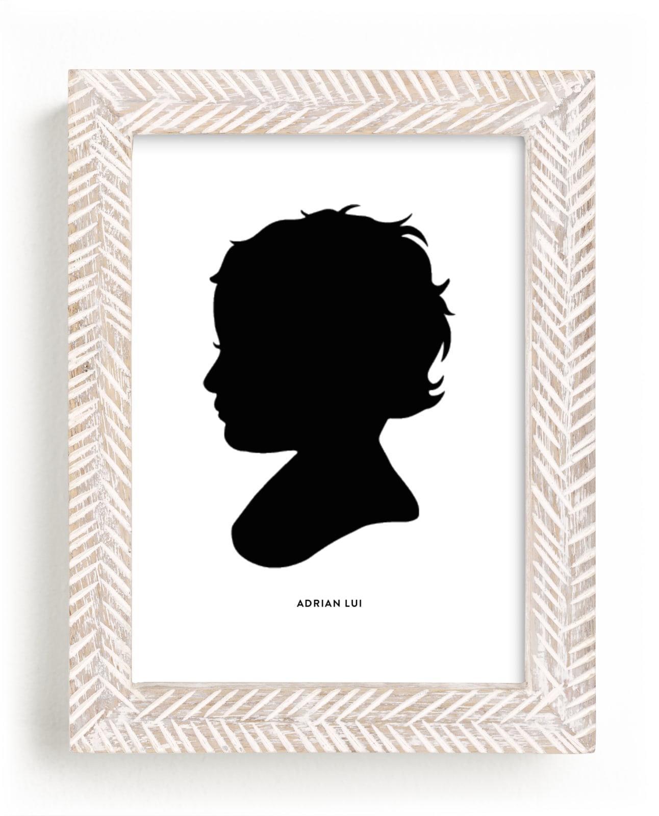 This is a black and white, black silhouette art by Minted called Custom Silhouette Art.