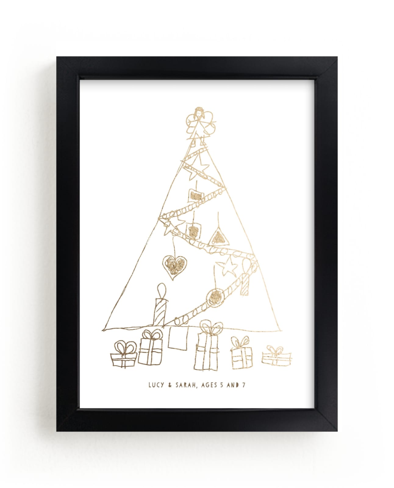 "Your Drawing as Foil Art Print" - Completely Custom Foil-pressed Art Print by Minted Custom in beautiful frame options and a variety of sizes.