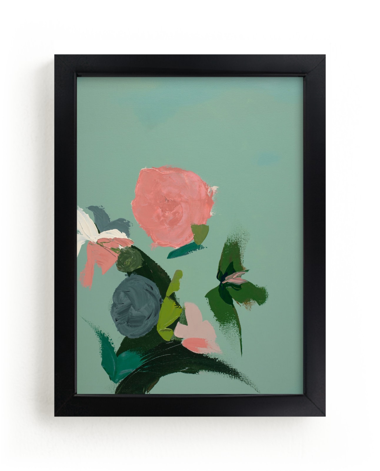 Pink and sales green abstract art