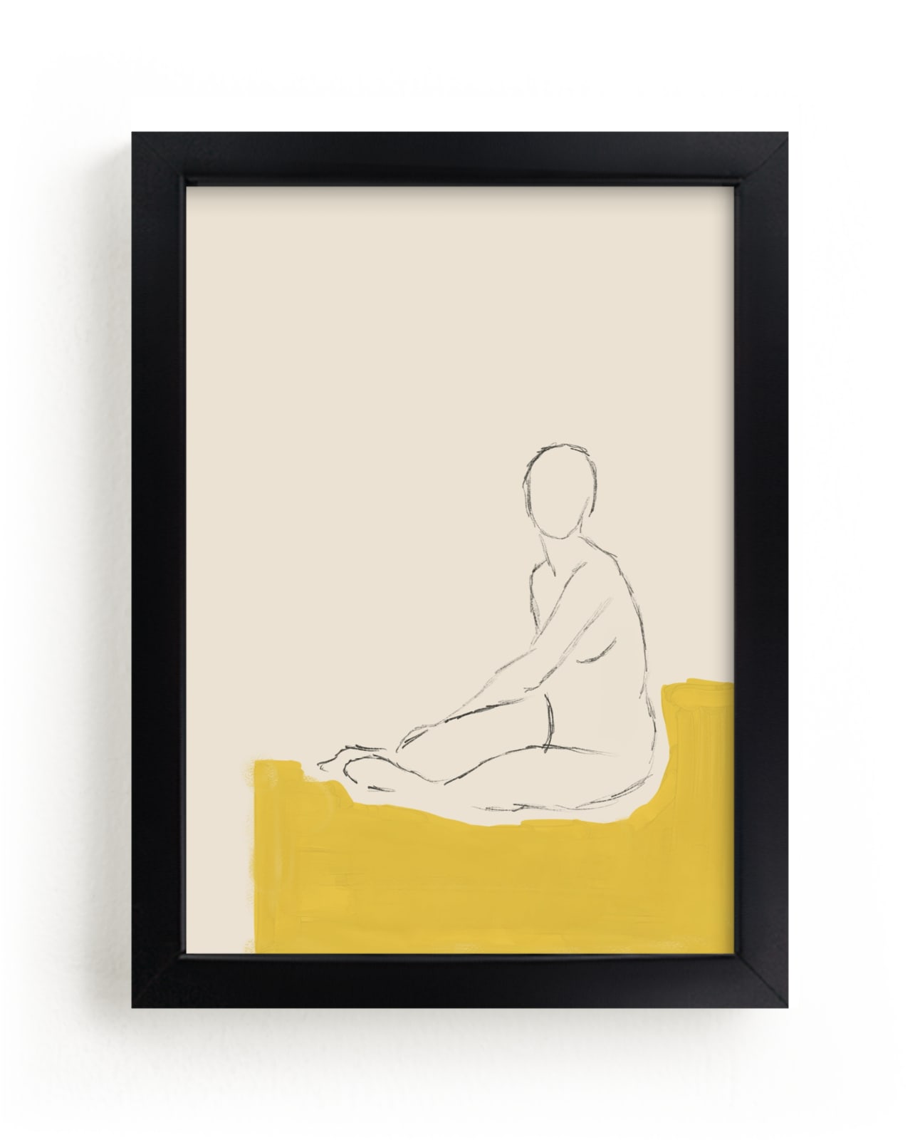 "Figure on Yellow" - Limited Edition Art Print by Annie Clark in beautiful frame options and a variety of sizes.