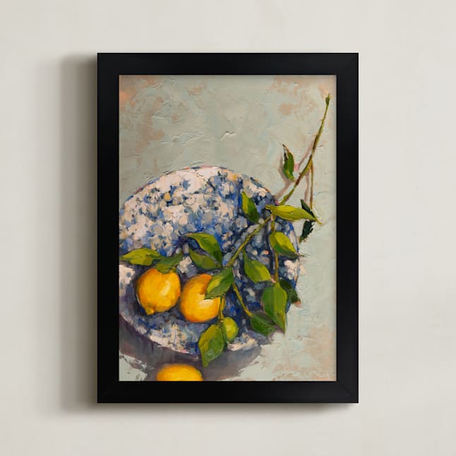 "Lemons on a Plate" - Limited Edition Art Print by Wendy Keller in beautiful frame options and a variety of sizes.