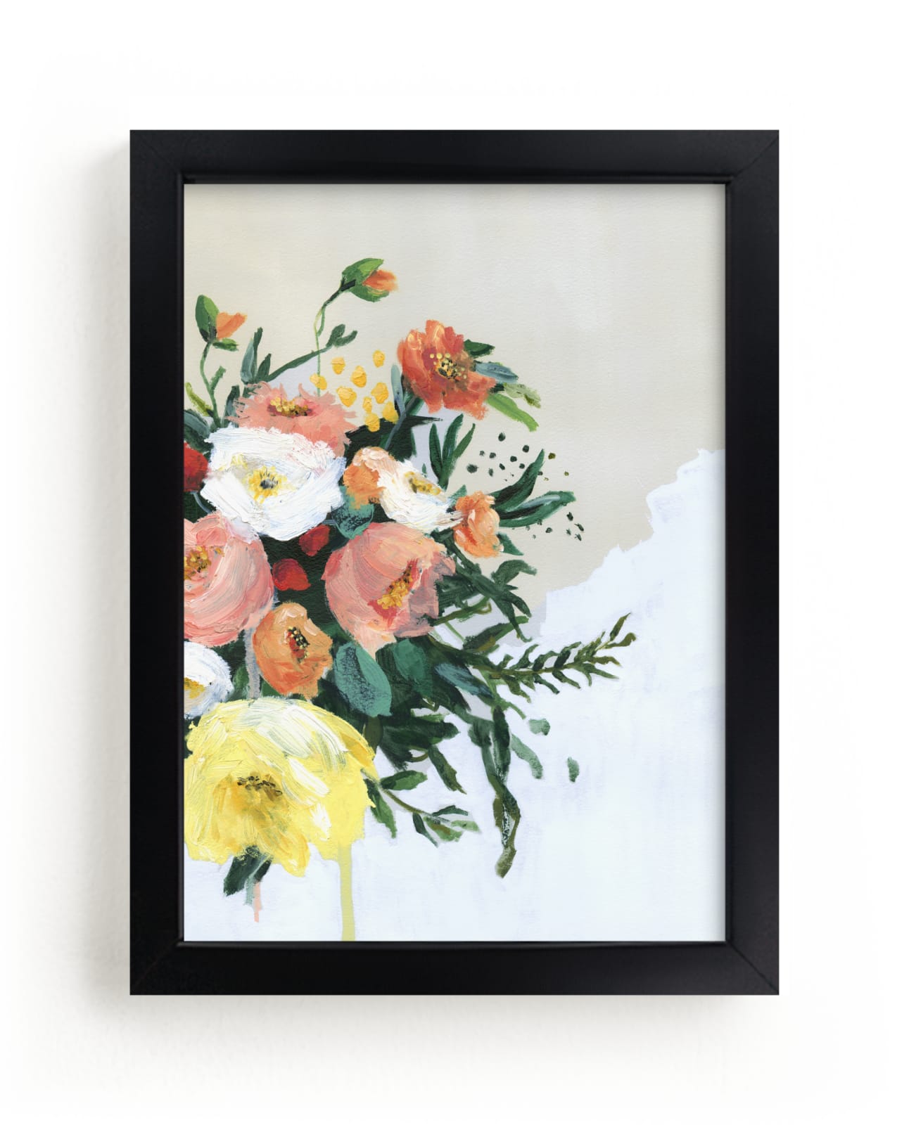 "Peach and Yellow Peony" - Limited Edition Art Print by Kirsta Benedetti in beautiful frame options and a variety of sizes.