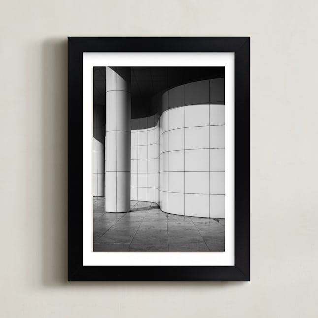 "Curves and Squares 2" - Art Print in Black & White by lulu and isabelle - Framed