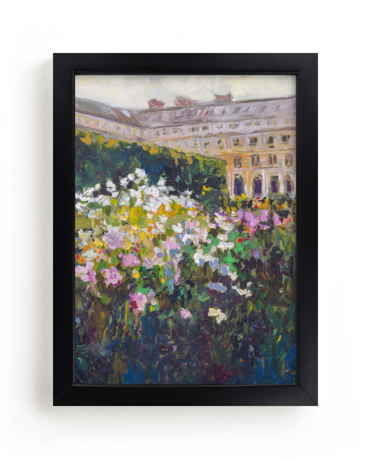 "in the garden of the Palais Royale" - Limited Edition Art Print by Jacquelyn Sloane Siklos in beautiful frame options and a variety of sizes.
