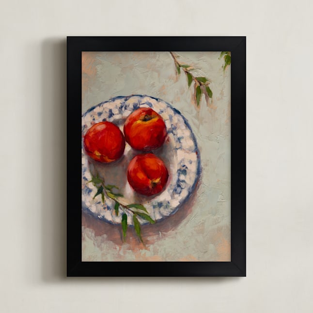 "Peaches on a Plate" - Limited Edition Art Print by Wendy Keller in beautiful frame options and a variety of sizes.