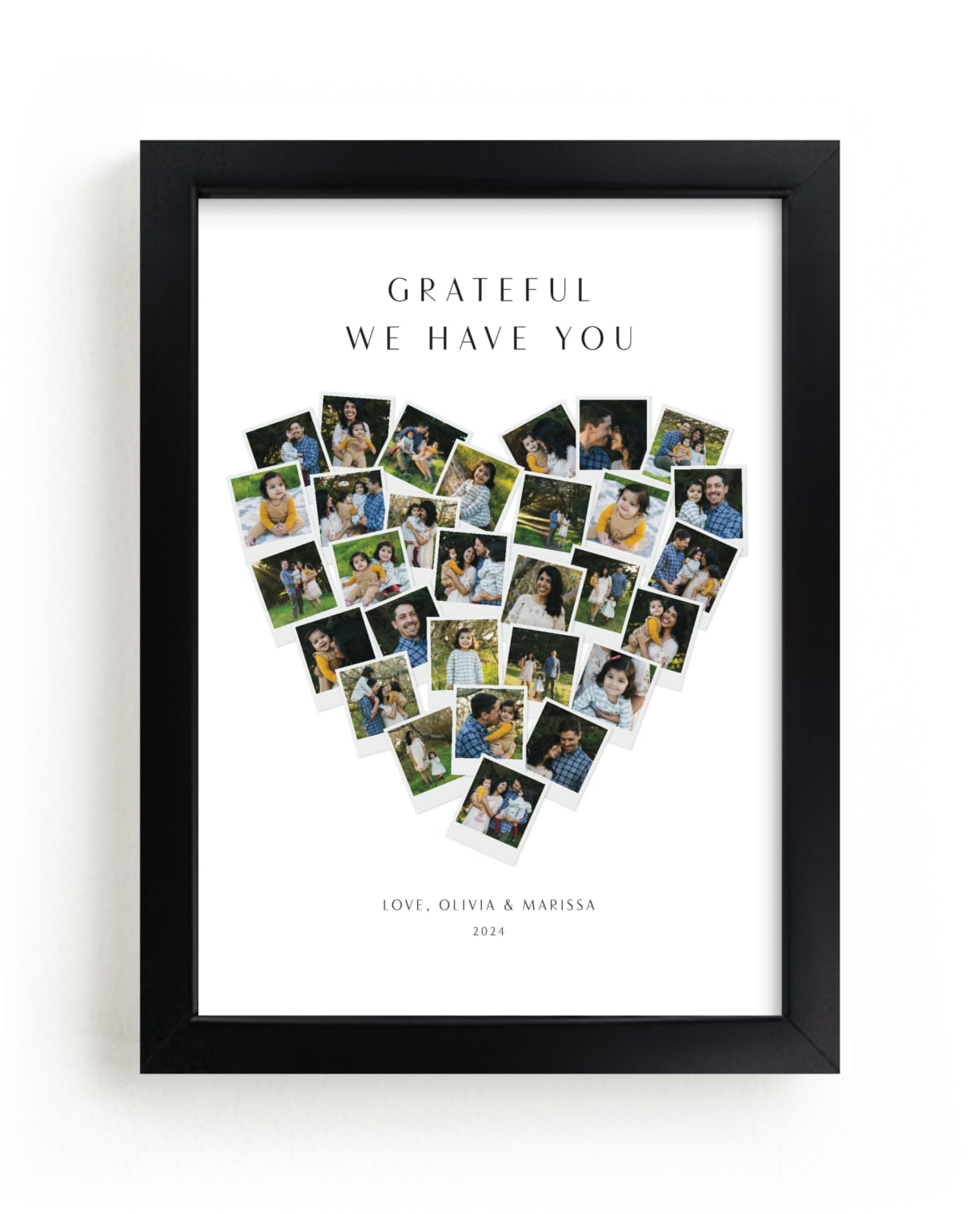 This is a white photo art by Minted called Grateful Heart Snapshot Mix® Photo Art.