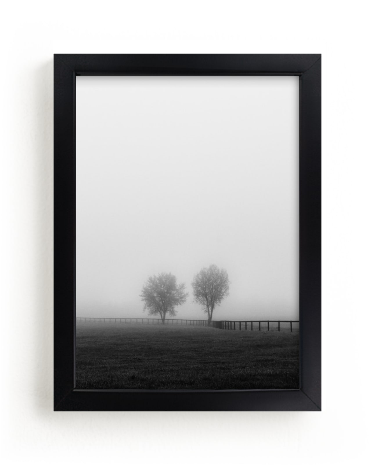 "Couple in the Fog" - Art Print in Morning Grey by Gabrial Reising - Framed