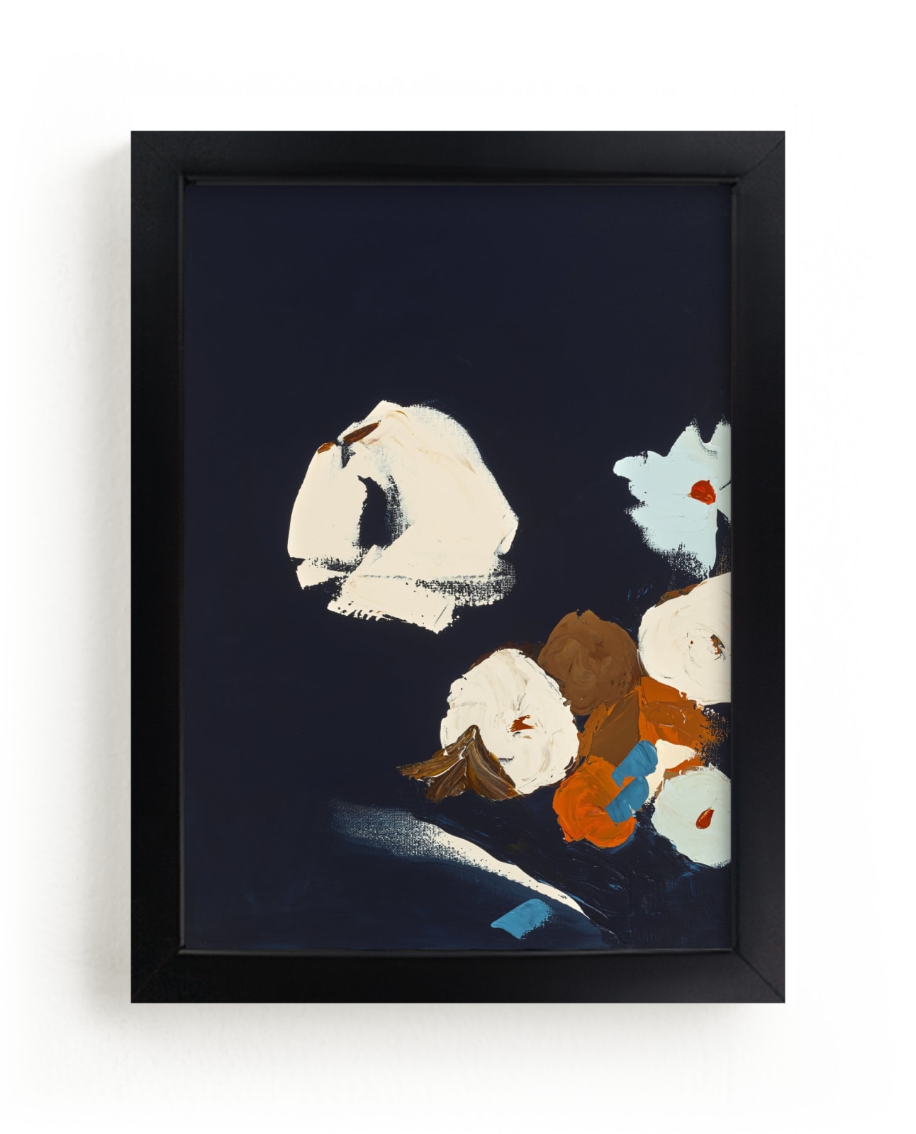 "Abstract Botanical Navy Shadows #2" - Limited Edition Art Print by Caryn Owen in beautiful frame options and a variety of sizes.