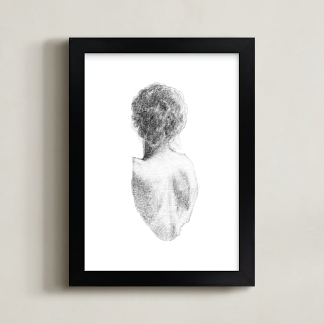 "Figure Drawing No.17" - Art Print in Graphite by Jess Blazejewski - Framed