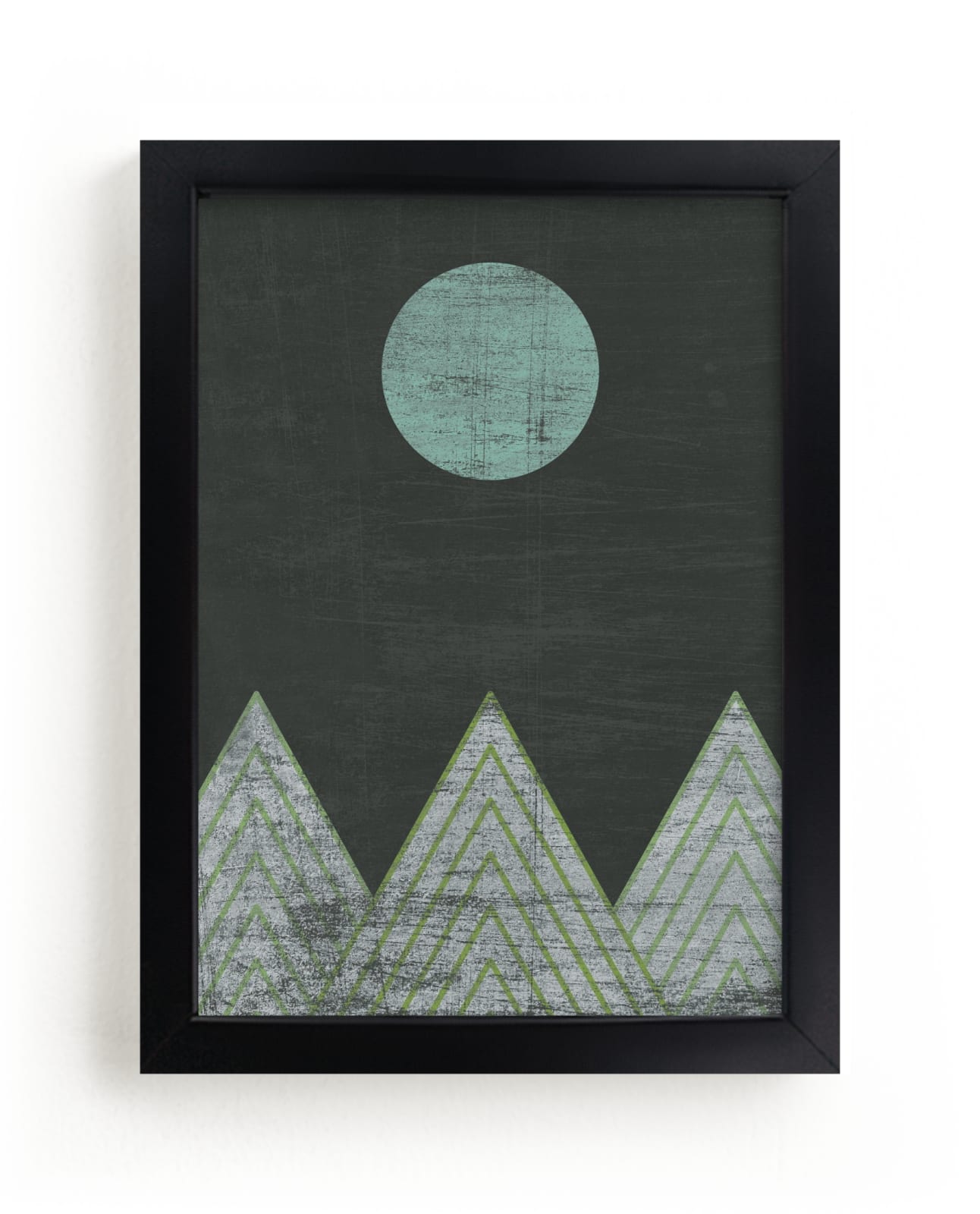 "Blue Moon Over Mountains" - Limited Edition Art Print by A Little Big Picture in beautiful frame options and a variety of sizes.
