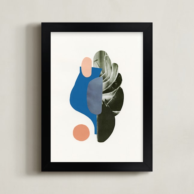 "Organic Curves II" - Art Print in Sky Blue by Field and Sky - Framed