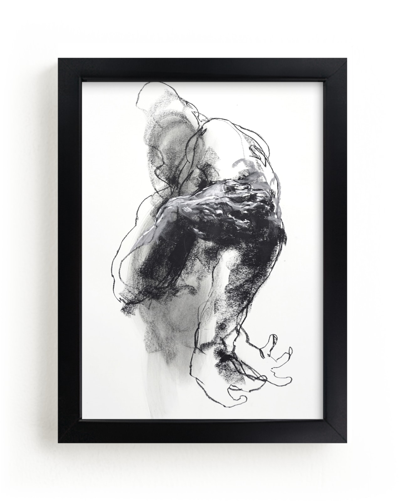 "Drawing 340 - Grasping Man" - Limited Edition Art Print by Derek overfield in beautiful frame options and a variety of sizes.