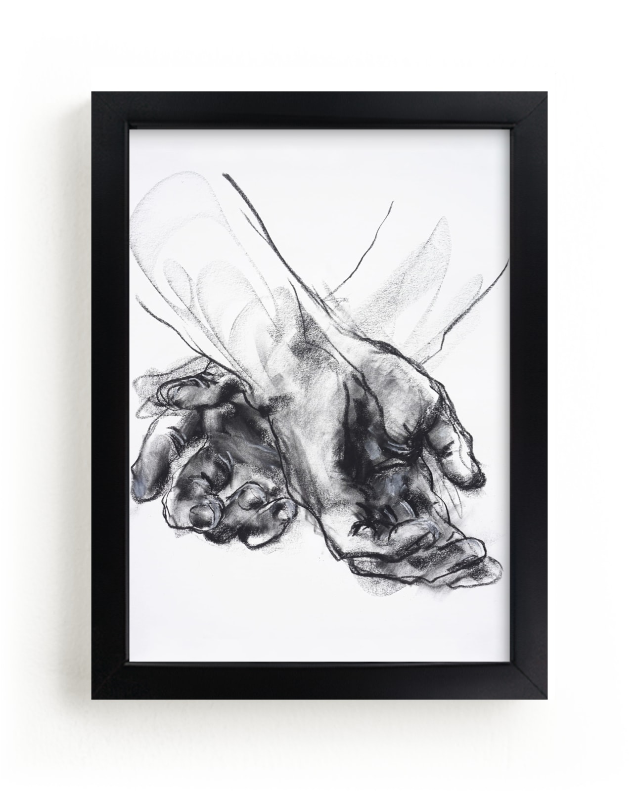 "Drawing 561 - Crossed Hands" - Limited Edition Art Print by Derek overfield in beautiful frame options and a variety of sizes.