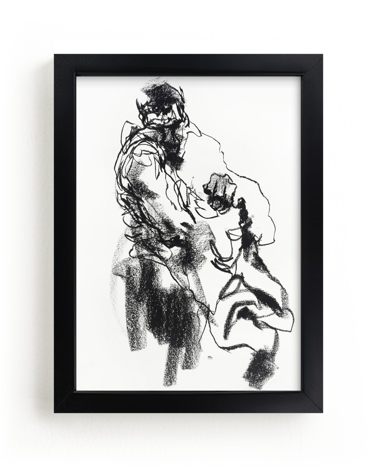 "Drawing 469 - Draped Figure" - Limited Edition Art Print by Derek overfield in beautiful frame options and a variety of sizes.