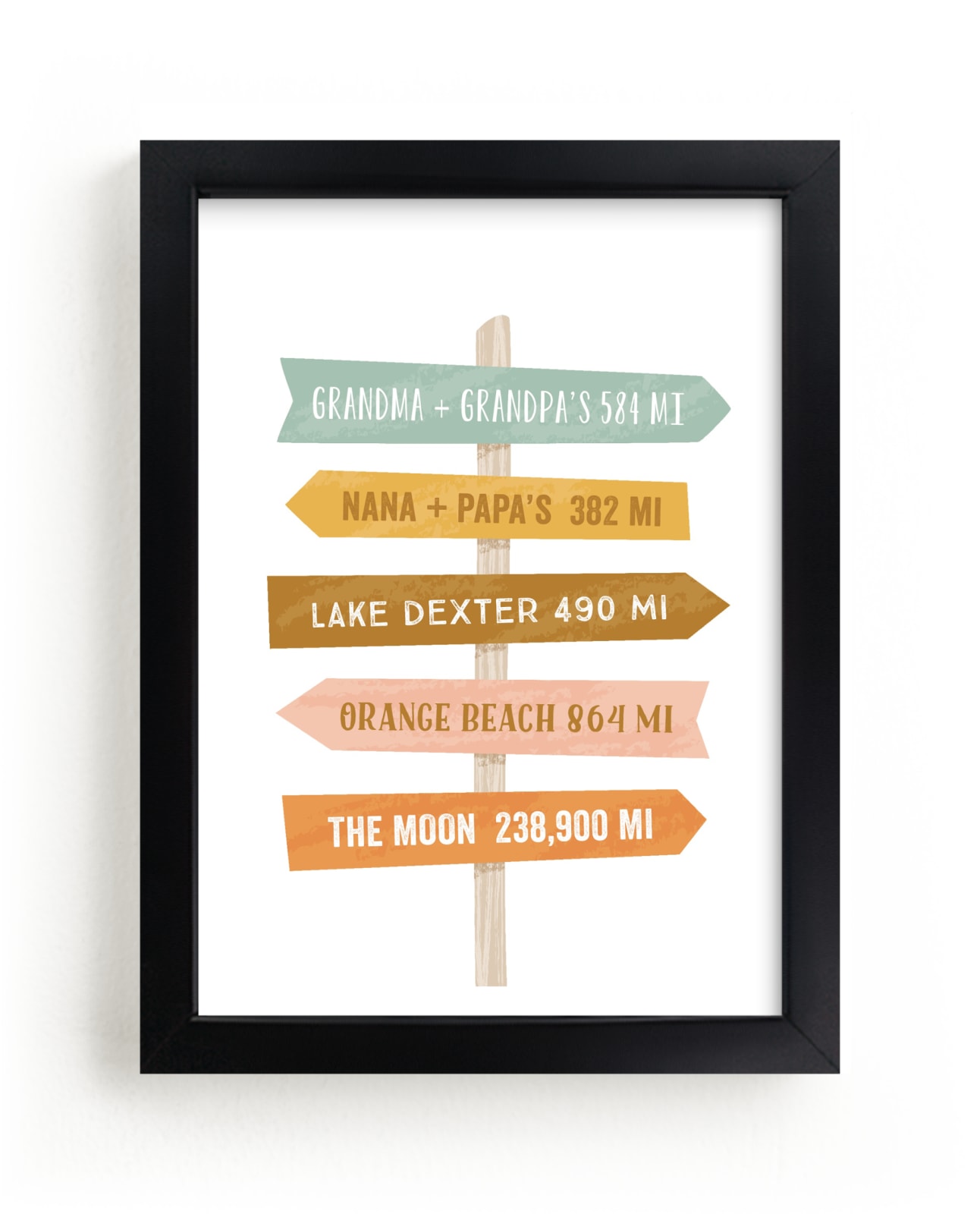 "Near or Far" - Custom Open Edition Children's Art Print by Laura Hankins in beautiful frame options and a variety of sizes.