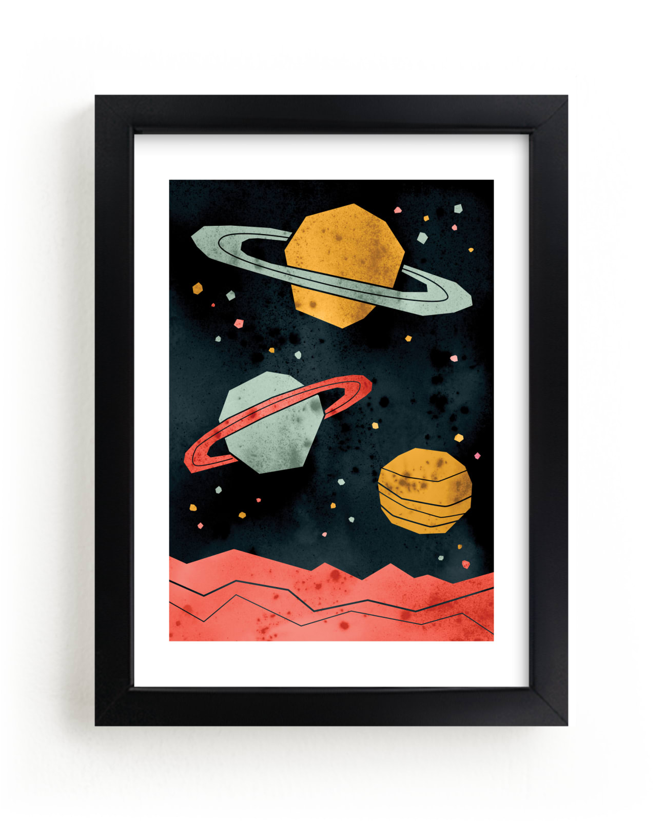 "Space Planets" - Limited Edition Art Print by Susanne Kasielke in beautiful frame options and a variety of sizes.