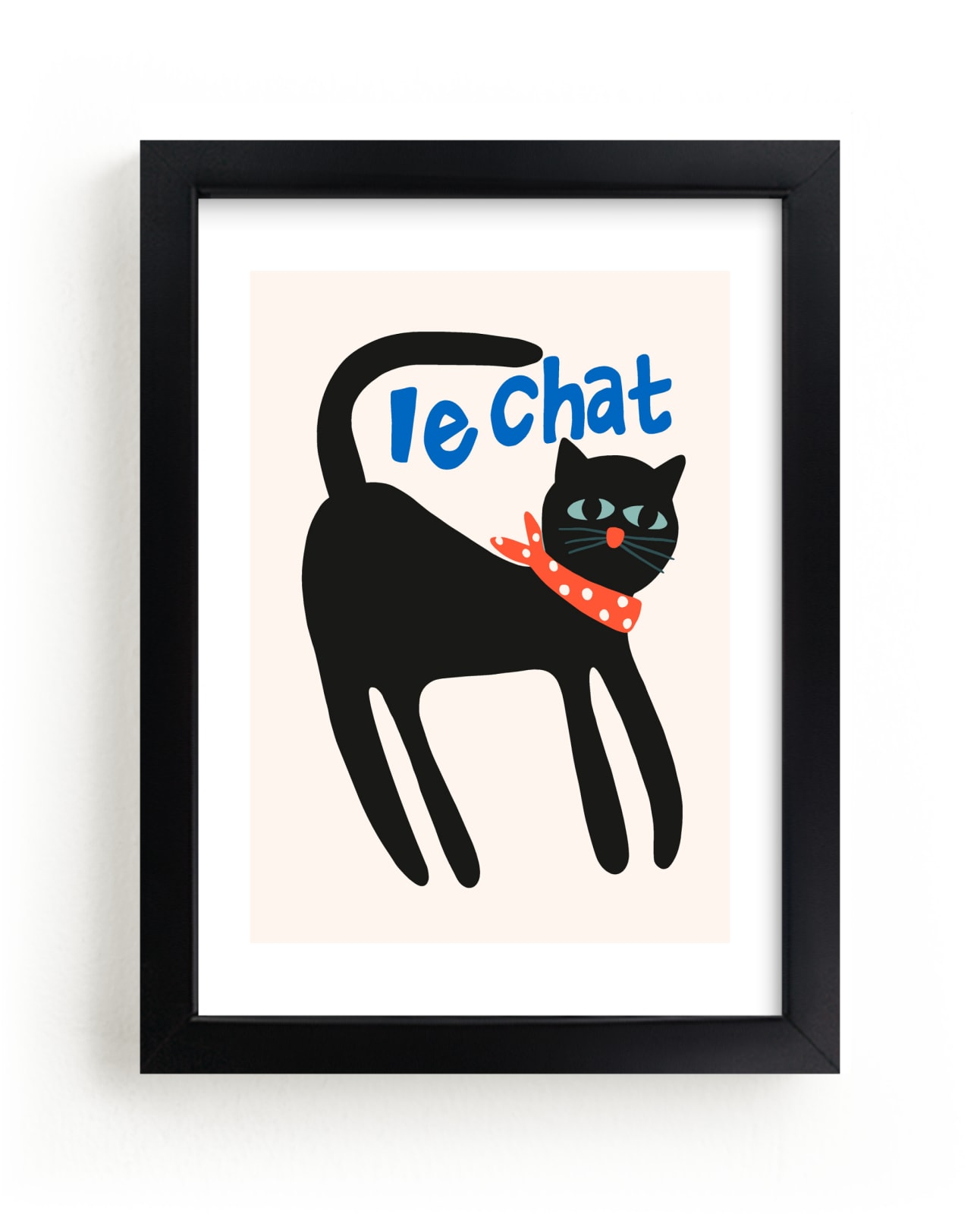 "French Cat" - Limited Edition Art Print by Morgan Kendall in beautiful frame options and a variety of sizes.