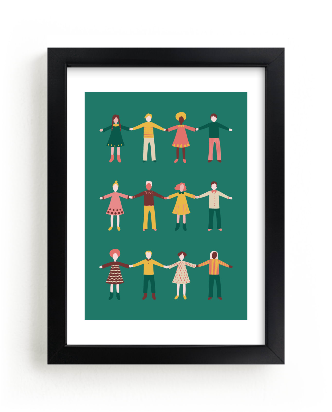 "Happy People" - Limited Edition Art Print by Nieves Herranz in beautiful frame options and a variety of sizes.