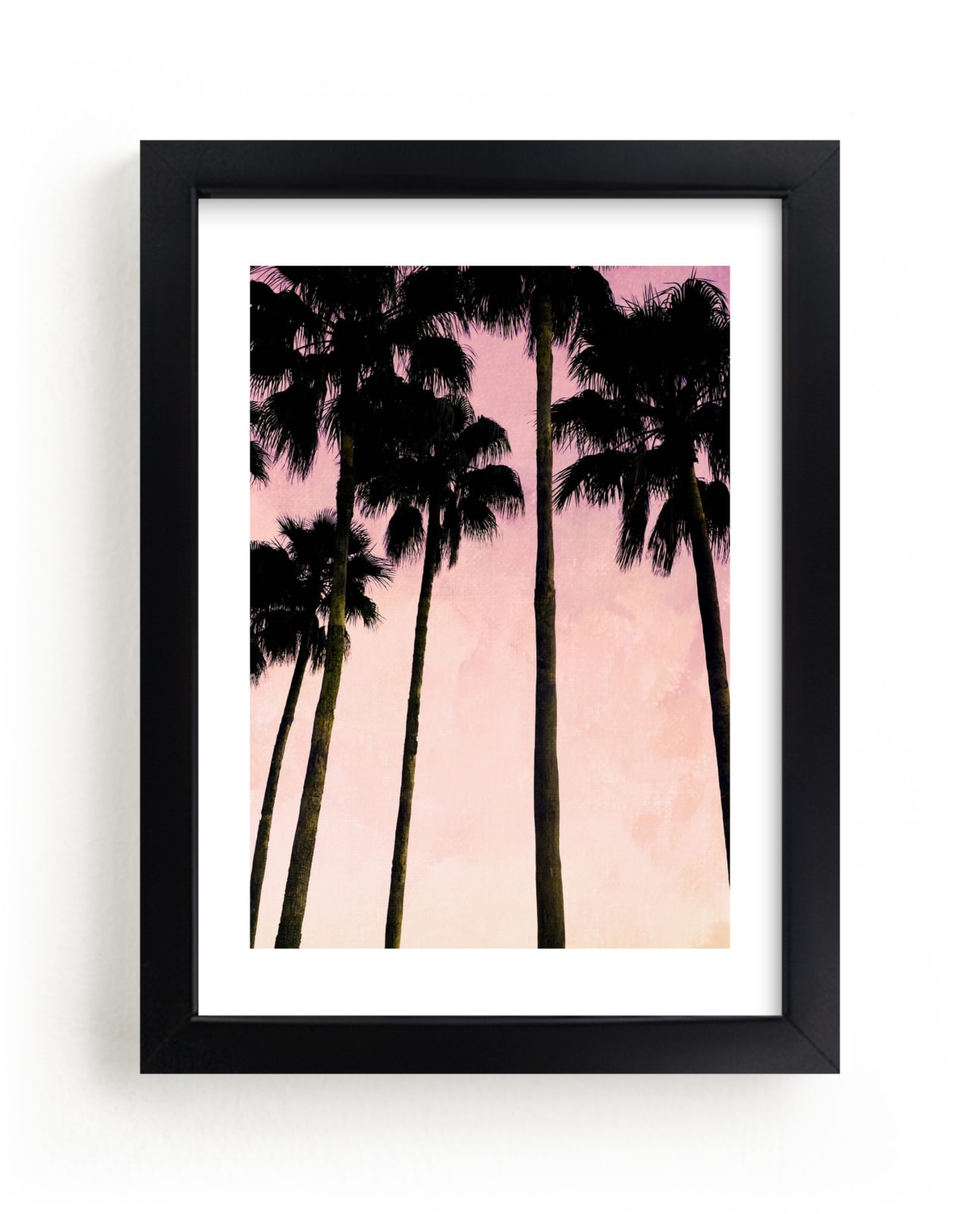 "Palm trees & pink skies" by Dawn Smith in beautiful frame options and a variety of sizes.